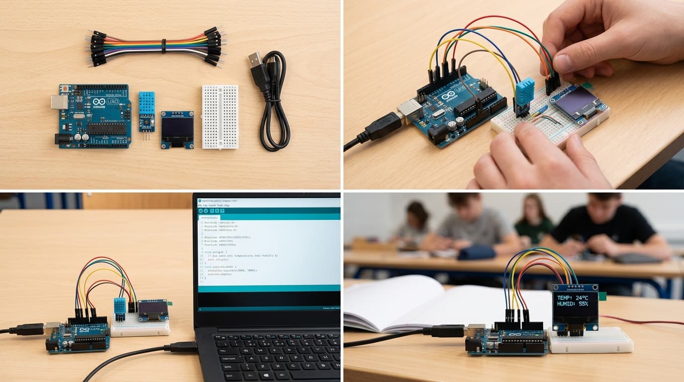Make a Digital Weather Station Using DHT11 and DHT22 Sensor and OLED Display